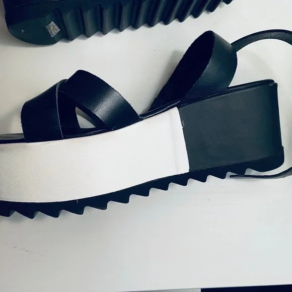 CULT 8 Yoox PLATFORM Genuine LEATHER ITALY style Comfort GRAPHIC DESIGN Black - Picture 4 of 8